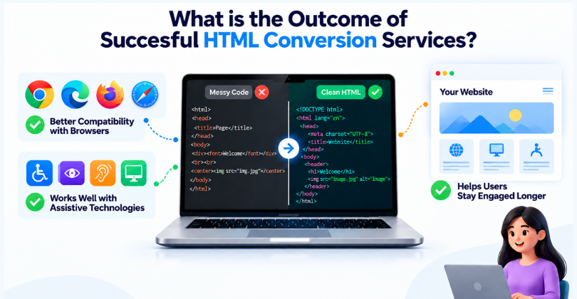What is the outcome of successful HTML conversion services